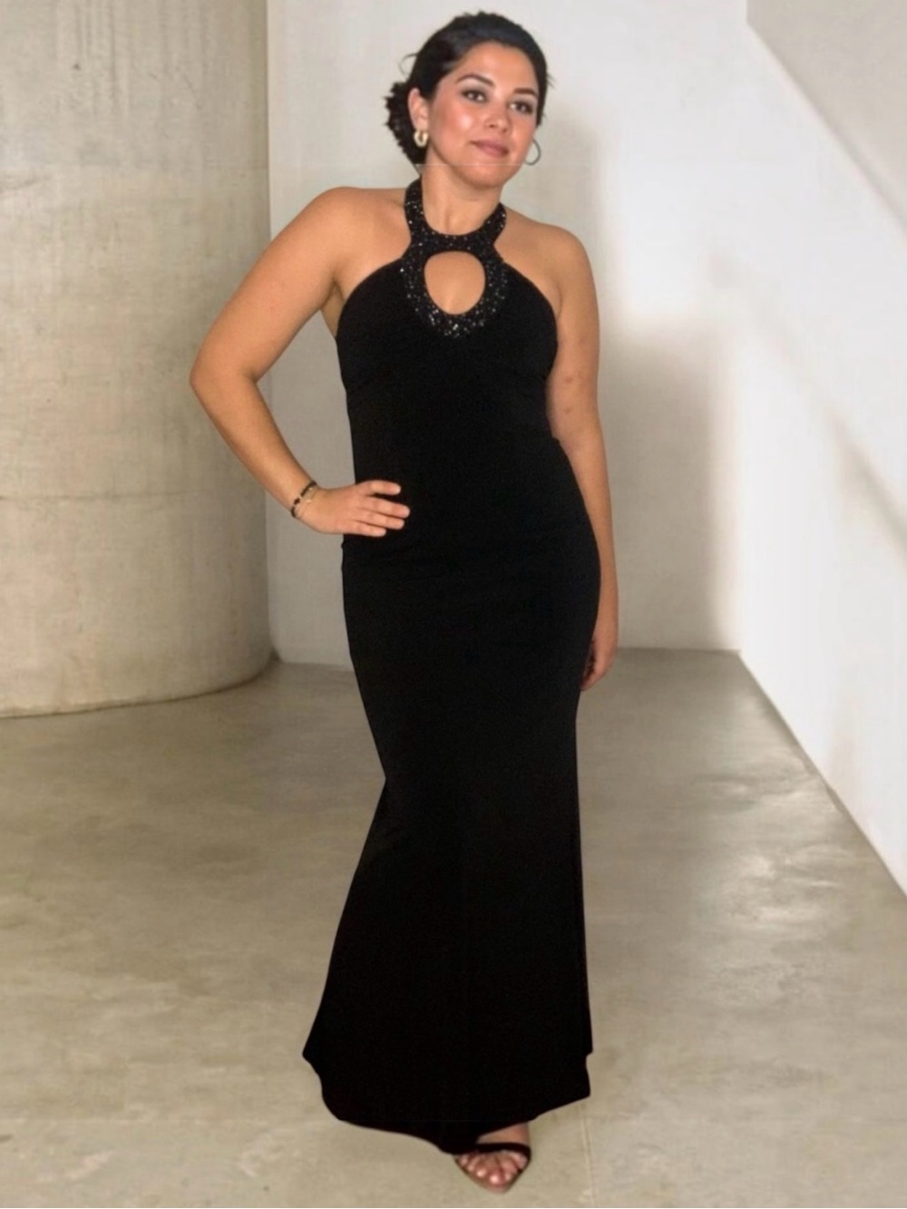 Vintage Laundry by Shelli Segal Black Mermaid Keyhole Evening Dress | Fit 4/6